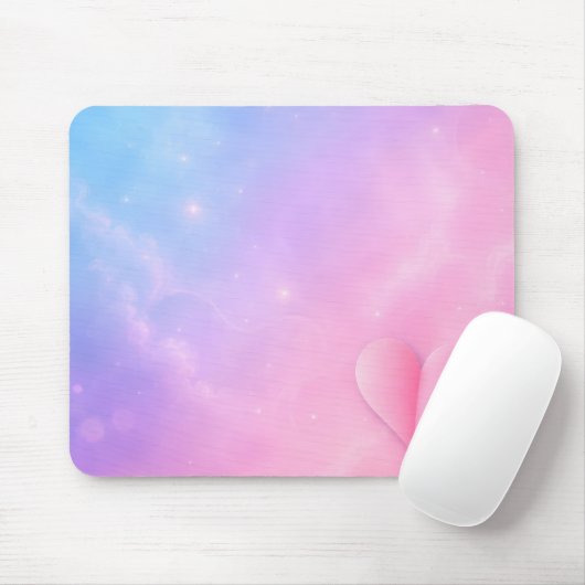 Herz mit Sternen in der Mitte gefaltet Mousepad (Mit Mouse)