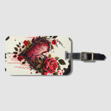 Herz mit Wasserfarbenblumen rote Rosen Liebeskarte