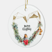 Herz mit Wreath & Robin Keramik Ornament (Links)