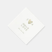 Herz Moderne Rustikale Boho Blumengrün Hochzeit Serviette (Ecke)