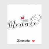 Herz Monaco, Monaco Flag, I Liebe Monaco Aufkleber (Blatt)