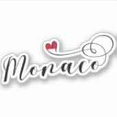 Herz Monaco, Monaco Flag, I Liebe Monaco Aufkleber (Vorderseite)