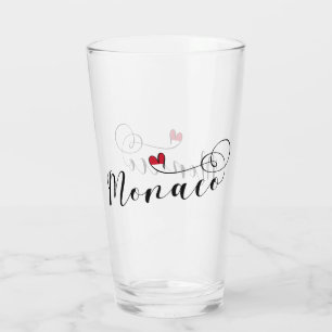 Herz Monaco, Monaco Flagge, i-Liebe Monaco Glas