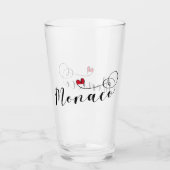 Herz Monaco, Monaco Flagge, i-Liebe Monaco Glas (Vorderseite)