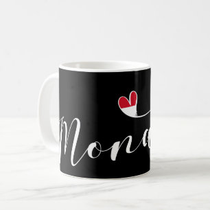 Herz Monaco, Monaco Flagge, i-Liebe Monaco Kaffeetasse