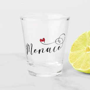 Herz Monaco, Monaco Flagge, i-Liebe Monaco Schnapsglas