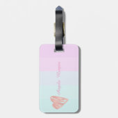 Herz, Monogram, Ombre Stripte Personalisiert Gepäckanhänger (Rückseite vertikal)