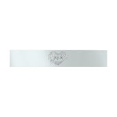 Herz-Monogramm auf Silber Einladungsbanderole (Flach)