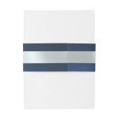 Herz-Monogramm - Blau/Silber Einladungsbanderole (Rückseitenbeispiel)