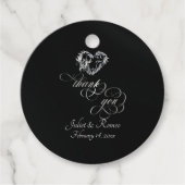 Herz-Monogramm & Dankeschön - Schwarz Geschenkanhänger (Vorderseite)