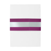 Herz-Monogramm - Pflaume/Silber Einladungsbanderole (Rückseitenbeispiel)