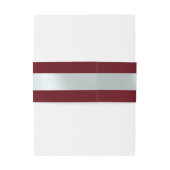Herz-Monogramm - Rot/Silber Einladungsbanderole (Rückseitenbeispiel)