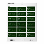 Herz-Monogramm-Rücksendeadresse - Smaragdgrün Adressaufkleber (Vorne)