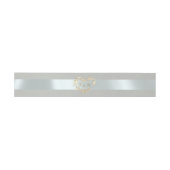 Herz-Monogramm - Salbei/Silber Einladungsbanderole (Flach)