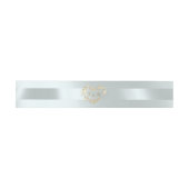 Herz Monogramm - Silber/Silber Einladungsbanderole (Flach)