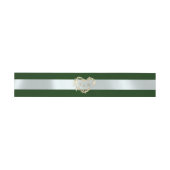 Herz-Monogramm - Smaragd/Silber Einladungsbanderole (Flach)
