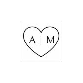 Herz-Monogramm-Stempel Gummistempel (Prägung)