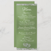 Herz, Monogramm und Glitzer - Hochzeit Menükarte (Vorne/Hinten)