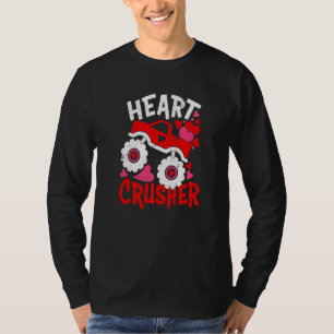 Herz Monster Truck Crusher Valentinstag Cute Bo T-Shirt