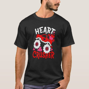 Herz-Monster-Truck-Crusher Valentinstag Süße Bo T-Shirt
