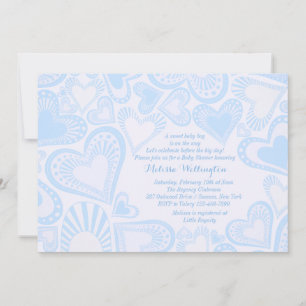 Herz-Montage-Blau-Einladung Einladung