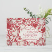 Herz-Montage-Rot-Einladung Einladung (Stehend Vorderseite)