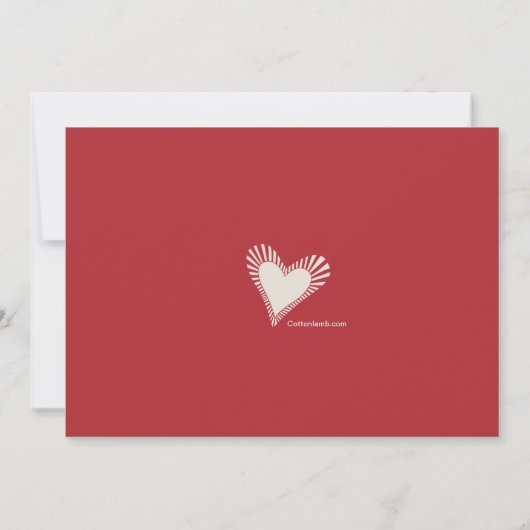 Herz-Montage-Rot-Einladung Einladung (Rückseite)