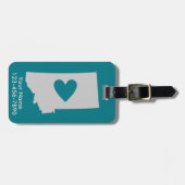 Herz-Montana-Staats-kundenspezifischer Gepäckanhänger (Vorderseite horizontal)