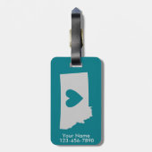 Herz-Montana-Staats-kundenspezifischer Gepäckanhänger (Rückseite vertikal)