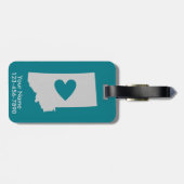 Herz-Montana-Staats-kundenspezifischer Gepäckanhänger (Rückseite horizontal)