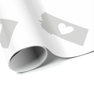 Herz-Montana-Staats-Silhouette Geschenkpapier