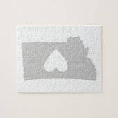 Herz-Montana-Staats-Silhouette Puzzle (Horizontal)