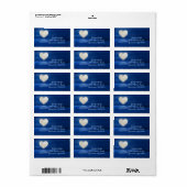 Herz Moon over Water, Snowy Beach Winter Address Adressaufkleber (Vorne)