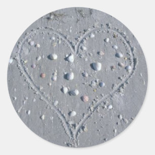 Herz (Muscheln) Runder Aufkleber