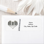 Herz-Musiknoten Keyboard Grand Piano Label (Insitu)