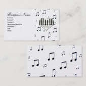 Herz & Musiknoten Klaviertastatur Visitenkarte (Vorne/Hinten)