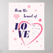 Herz, Musiknoten und Typografie Illustration. Poster (Vorne)