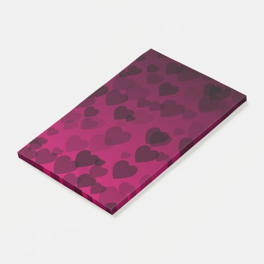 Herz-Muster 18 Post-it Klebezettel (angewinkelt)