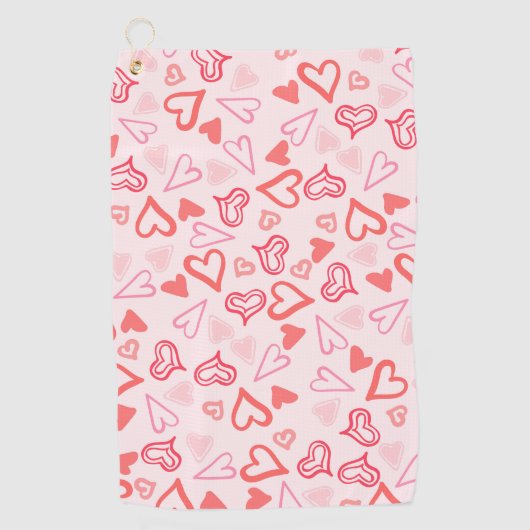 Herz-Muster 23 Golfhandtuch (Vorderseite)