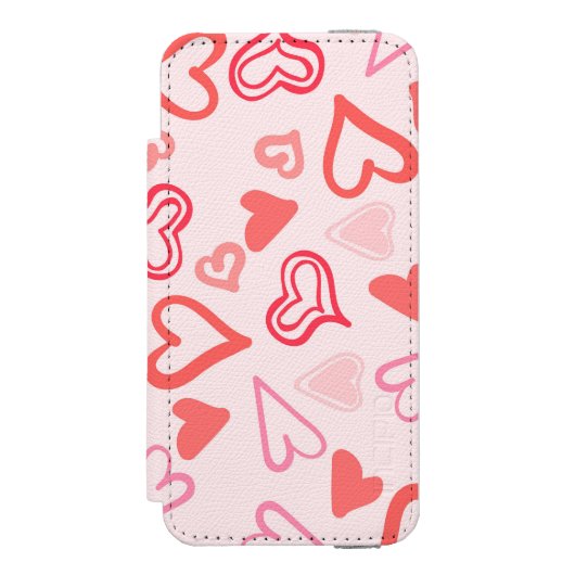 Herz-Muster 23 Incipio iPhone Geldbeutel-Hülle (Folio Vorderseite)