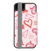 Herz-Muster 23 Incipio iPhone Geldbeutel-Hülle (Folio Rückseite)