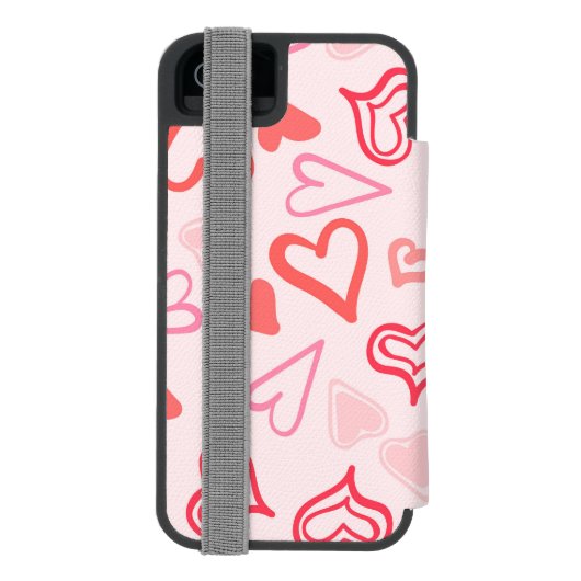 Herz-Muster 23 Incipio iPhone Geldbeutel-Hülle (Folio Rückseite)