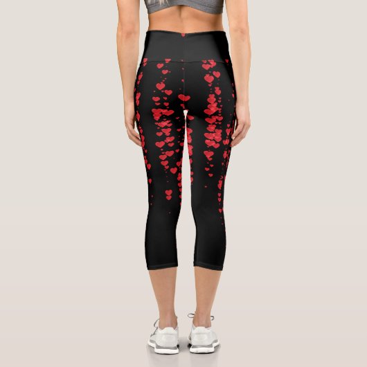 Herz-Muster 24 Capri Leggings (Rückseite)