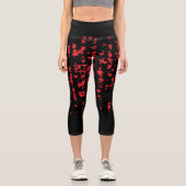 Herz-Muster 24 Capri Leggings (Vorderseite)