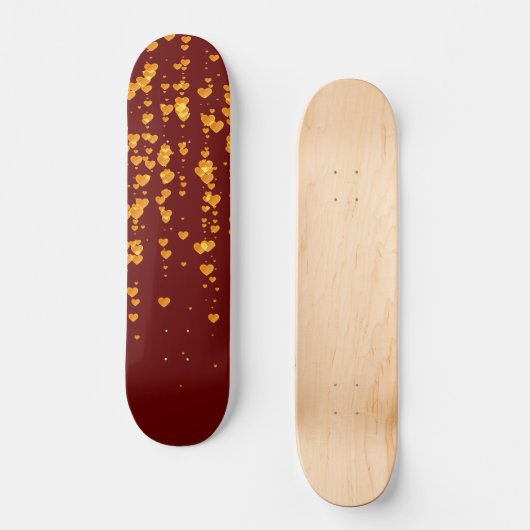 Herz-Muster 25 Skateboard (Vorderseite)