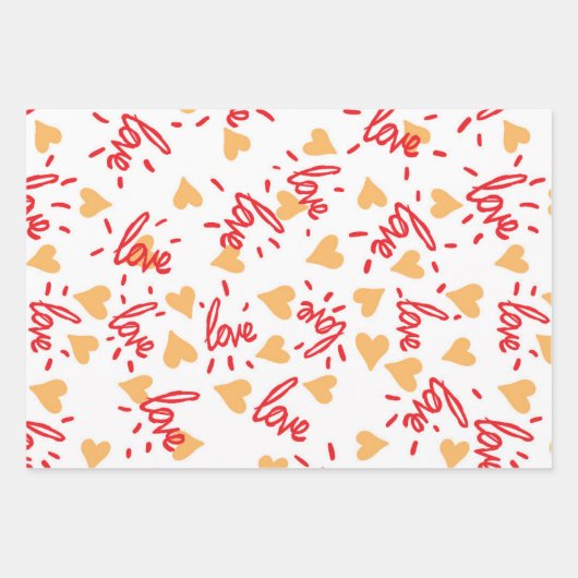 Herz-Muster 27 Geschenkpapier Set (Vorderseite)