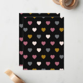 Herz-Muster 30 Mitteilungskarte (Vorderseite/Rückseite Beispiel)