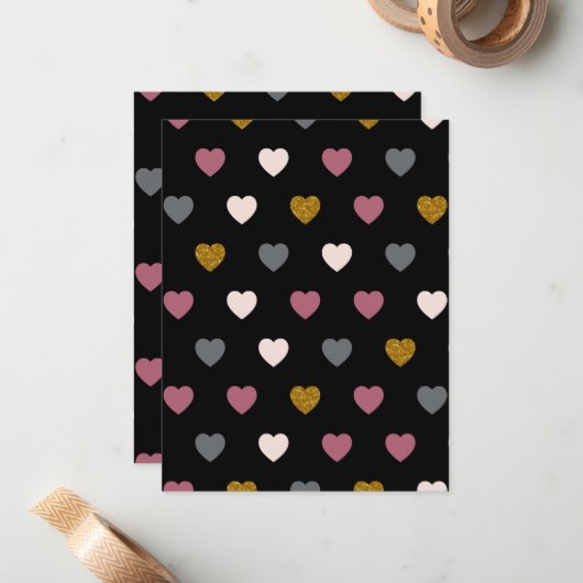Herz-Muster 30 Mitteilungskarte (Vorderseite/Rückseite Beispiel)