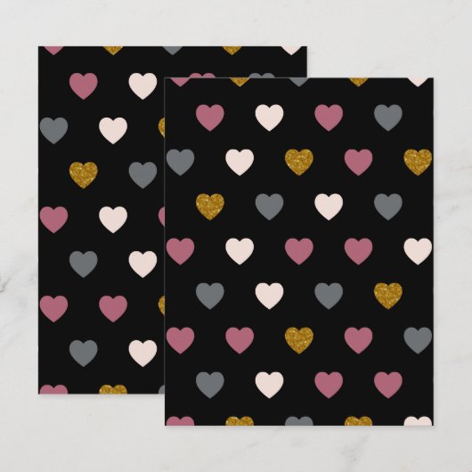 Herz-Muster 30 Mitteilungskarte (Vorne/Hinten)
