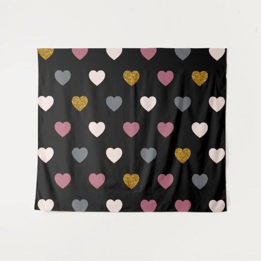 Herz-Muster 30 Wandteppich (Vorderseite (Horizontal))